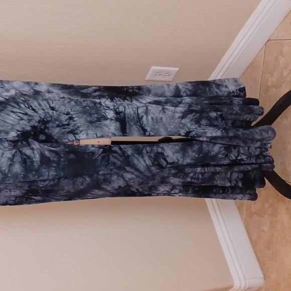 DOLLSKILL 2X CURRENT MOOD TYE DYED FOLD OVER LONG BELL BOTTOM PULL ON PANTS BLUE - Picture 3 of 11